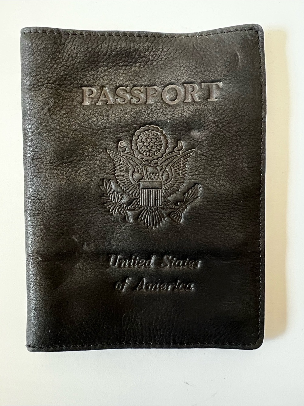 Vintage Wilsons Leather Passport Wallet Holder Black Travel Cover Case